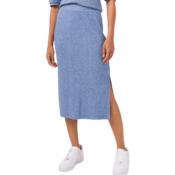 1. State Dresses & Skirts - 1.State Nordstrom Anniversary Blue Ribbed MIDI Skirt